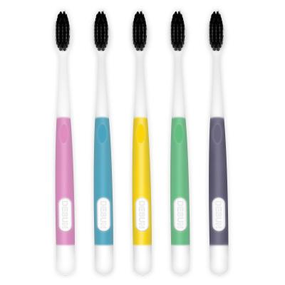 China Dual Function Battery Operated Bamboo Charcoal Coating Tongue Brushing Tooth Silica Gel Soft Bristle Toothbrush To Remove Bad Breath for sale