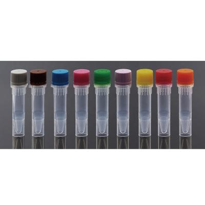 China PP plastic clear test tube with flat bottom screw cap/blood test collection storage screw cap tube 401 for sale