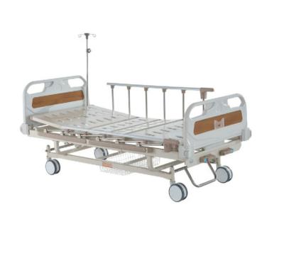 China Wholesale High Quality ABS Engineering Plastic Folding Guardrail Folding Adjustable Manual Medical Hospital Bed for sale