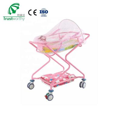 China Durable+Adjustable+Mobile Reliable Luxury Children's Hospital Hutch Set Day Care For Baby/Unique Carry Travel Iron Babies Cot Portable Baby Crib Hutches for sale