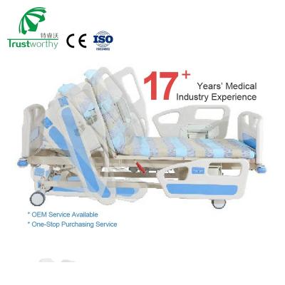 China Comfortable 7 Function Electric Patient Bed With ABS Plastic Electric Toilet/Engineering Multi Function Hospital Bed Medical Used Prices for sale