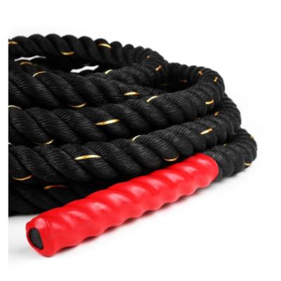 China 1.5 inch 2inch 40ft Free Printing Pink Heavy Training Battle Ropes Universal Polyester 3 Strand Twisted Jumping Battle Ropes for sale