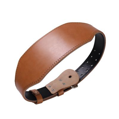 China Hot Cowhide Gym Leather Belt Logo Back Support Fitness Bodybuilding High Quality Durable Weightlifting Custom Leather Belt for sale