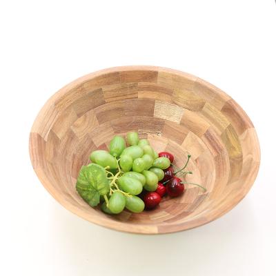 China 2018 Sustainable Handmade Bamboo Wooden Salad Bowl For Fruits, Vegetables, Mix, Soup Or Other Foods for sale