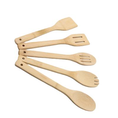 China Sustainable 5 Pieces Set Bamboo Kitchen Cookware Bamboo Utensils for sale