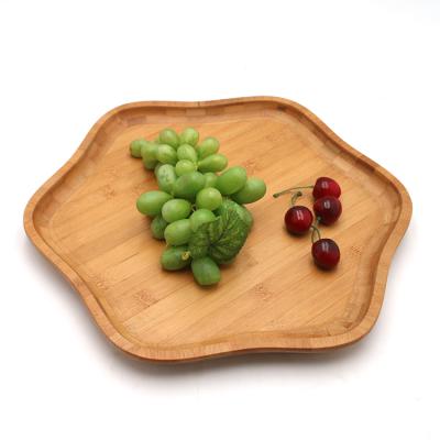 China Sustainable Bamboo Wooden Serving Tray With Candy Nut Fruit Desert Tray for sale