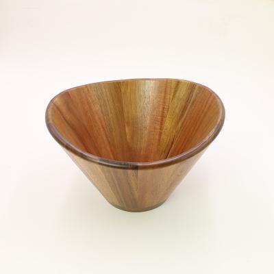 China Hot Selling Eco - Friendly Disposable Acacia Wood Salad Bowl And Wooden Bowl Dinner Set for sale