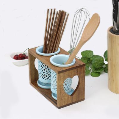 China Sustainable Wooden Kitchen Utensils Set Chopsticks Kitchen Dish Rack for sale