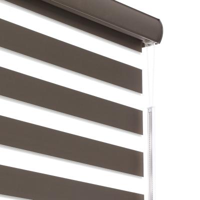 China Contemporary Light Control Doule Layer Curtain Vanilla Honey Combi Day And Night Zebra Roller Blinds for sale