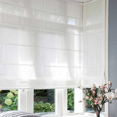 China Custom Modern 100% Polyester Cordless System Traditional Shade Cordless Automatic Roman Blind Electric for sale