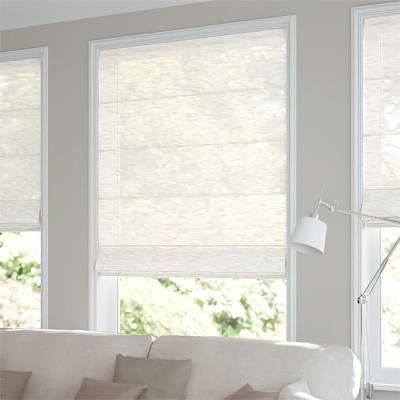 China Custom Made 2023 Way Modern Style Blackout Blinds Auto White Roman Shade Window for sale