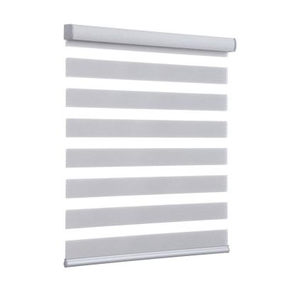 China Modern Motorized Blackout Zebra Blinds Breathable Double Rainbow Electric Remote Indoor Window Blinds for sale