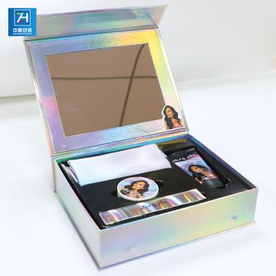 China Customized Hot Selling Luxury Rigid Magnetic Handmade Cosmetic Packaging Boxes With Mirror for sale