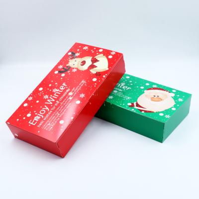 China Flip Top Box Recycled Materials Christmas Bakery Packaging Box Macaron Box Gift Pastry Packaging Flip for sale