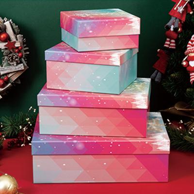 China Best Selling Christmas Handmade Paper Gift Box Pink Customized Logo Girls Christmas Gift Packaging Boxes Paper For for sale