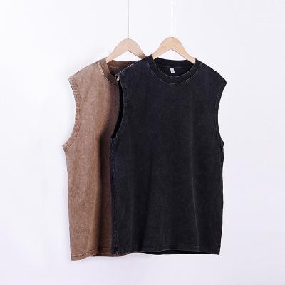 China Wholesale High Quality Custom Men's Other Empty Singlet Fashion Vintage Cotton Acid Wash Tank Top for sale