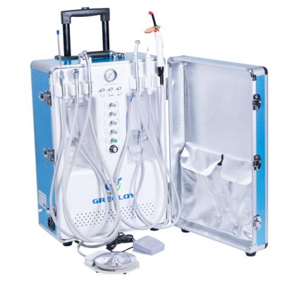 China Metal Greeloy Power Portable Dental Unit With Oilless Air Compressor Motor for sale