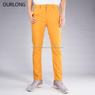 China Anti-wrinkle OURLONG plus size men's smart causal tapered stacked type pants twill pants pants for sale