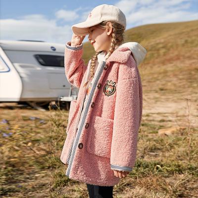 China Winter Preppy Simple Windproof Long Wear Anti-wrinkle Kids Teddy Coat Sherpa Fleece Jacket for sale