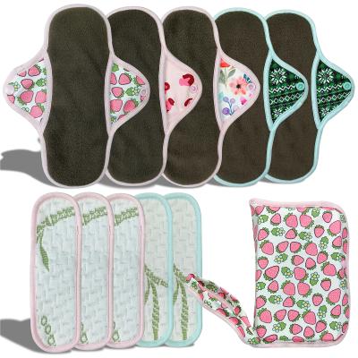 China Wholesale Breathable Reusable Menstrual Pads For Day And Night Wear, 3 Size Women Breathable Cloth Pads With Enhanced Insert Absorbency for sale