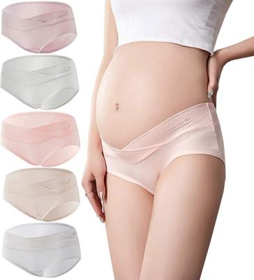 China Soft Breathable Cotton Belly Support Panties For Pregnant Women Maternity Underwear Low Waist Panties Pus V-Waist for sale