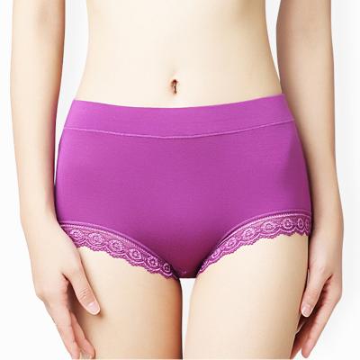 China L-3XL Breathable Plus Size Soft Women's Large Size Fabric Breifs Underwear High Elasticity Lace Modal Medium Panties for sale