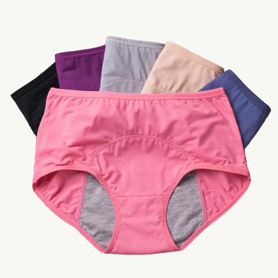 China Dropshipping Anti-Static 8XL Plus Size Underwear Women's Cotton 3 Layer Leak Proof Menstrual Period Panties for sale