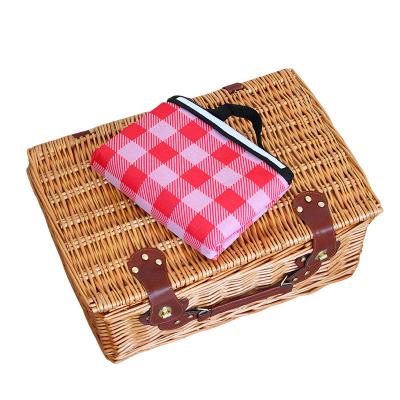 China Factory Wholesale Sustainable Handmade Square Rattan Bicycle Rattan Basket Woven Basket for sale