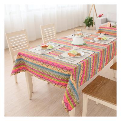 China Waterproof Premium Quality Cotton Hand Block Printed Rectangle And Round Floral Dining Table Cloth 6 Inch For Wedding Home for sale