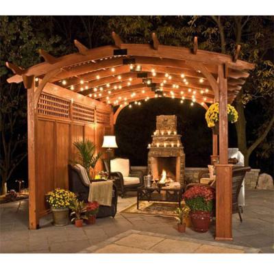 China Custom Sustainable Wooden Shade Gazebo Leisure Garden Pergola for sale