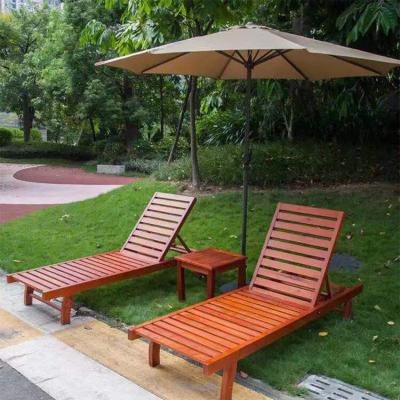 China Customized Customed Lawn Beach Lounger Outdoor Wooden Beach Chair for sale