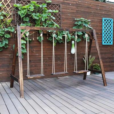 China Sustainable Customized Outdoor Balcony Children's Garden Wooden Swing for sale