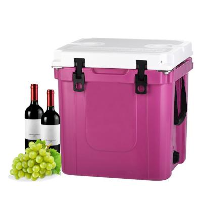 China Waterproof Pink Hard Cooler Lunch Box 33L Small Barbecue Cooler For Food for sale