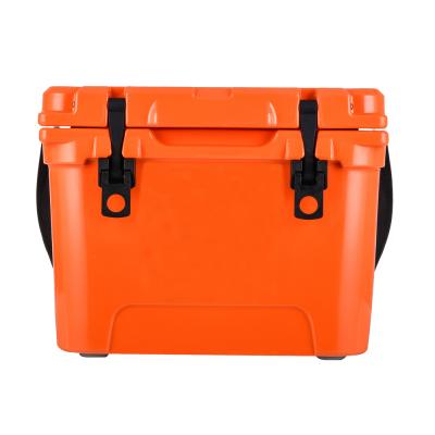 China 20qt Small Waterproof Orange Plastic Box Beer Cooler Box For Camping for sale