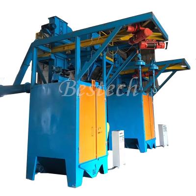 China Factory Electric Tricycle Frame Double Hook Orbital Shot Blasting Machine for sale