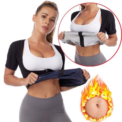 China Wholesale Antibacterial Nylon Spandex Black Sauna Suit Waist Trainer Fat Burning Shapers For Women for sale