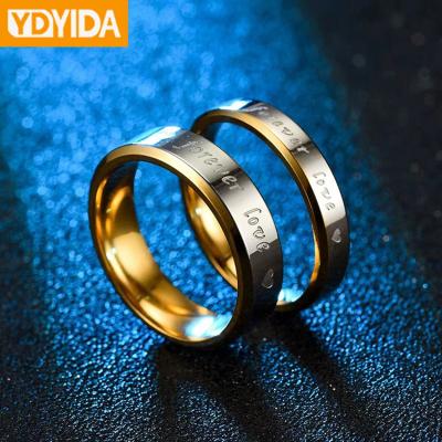 China Romantic Overseas Best Selling Multi Tone Finger Stainless Steel Man Couples Valentine's Day Gift Titanium Steel Ring for sale