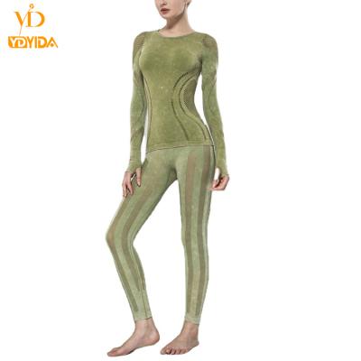 China Autumn Fashion Sports New Gym Breathable High Quality Long Sleeve Casual Sportswear Two Piece Set for sale