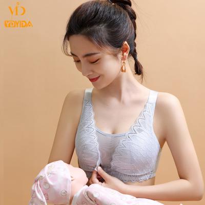 China QUICK DRY Front Button Maternity Seamless Adjustable Open Shoulder Cotton Nursing Nursing Bras for sale