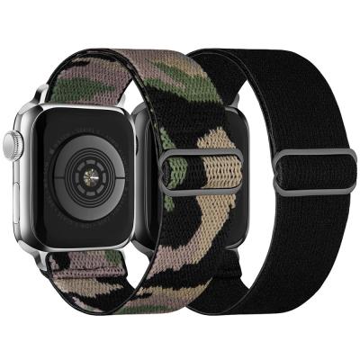 China Flexible for iwatch mens black watchband camo watch strap apple compatible nylon watch band 40 42 44 mm for sale