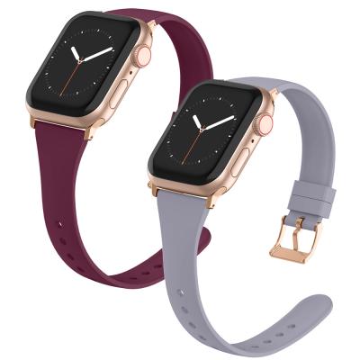 China Water Resistant 38mm Designer Watch Bands Soft Silicone i Watch Strap 44mm Waterproof For Apple Watch 6 for sale