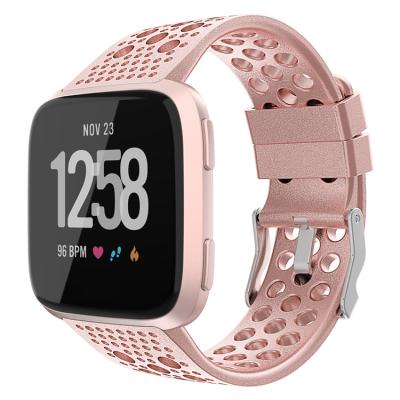 China Water Resistant Replacement Buckle Mesh Armband TPU Silicone Sport Smart Fit Watch Strap Band For Fitbit Versa 2 for sale