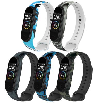 China Water Resistant Colors Strap Sport Watch Silicone TPU Wrist Strap For Xiaomi MI Band 5 Wristband Miband Strap for sale