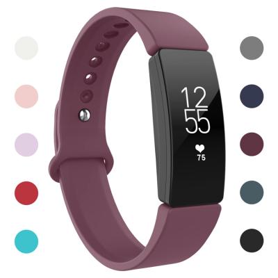 China Water Resistant Women Fashion Buckle Sport Silicone TPU Smart Watch Strap Band For Fitbit Inspire Ace Time 2 for sale