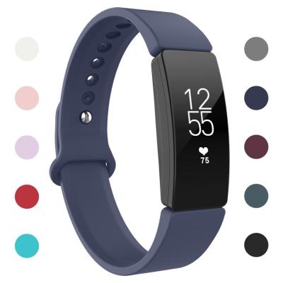 China Water Resistant Wristband Strap For Fitbit Inspire / Inspire Smart Time Tracker Silicone Soft Replacement Bands Wristband Watch Band for sale