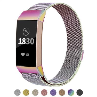 China Wholesale Flexible Smart Watch Fitness Band For Fitbit Charge 4 3 Strap Mesh Buckle Stainless Steel Belt for sale