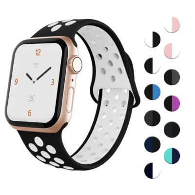 China Luxury Custom Silicone Replacement Strap Soft Band Designer Water Resistant Strap For Apple Watch Strap 38mm 42mm for sale