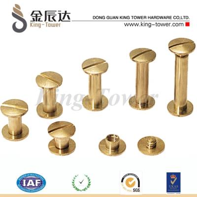 China Brass Decorative Chicago Screw Brass Thumb Screw For Tandy Leather (With ISO Card) for sale