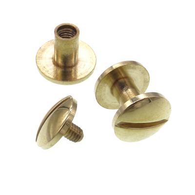 China Dongguan Brass Screw Book Binding Screws Chicago Screws Male and Female Screws (with ISO and RoHs Certification) for sale