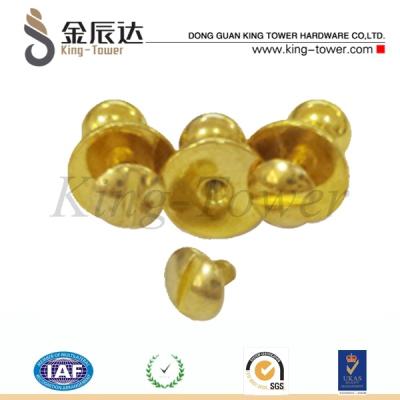 China Wholesale 6mm Gold Plating Brass Copper Nipple Dome Screw Stud Rivet Lady Handbag Belt Shoe Metal Hardware Accessory for sale